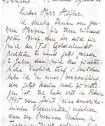 Fotografie: Brief von Genia Einzig an ihren Fluchthelfer Josef Höfler, Juli 1945