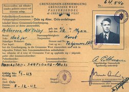 Gefälschte Grenzzonen-Genehmigung für Alf Pettersen, 1942