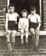 The brothers Lajbus, Charles, and Bernard Aufrychter (left to right), Charleroi, 1932.