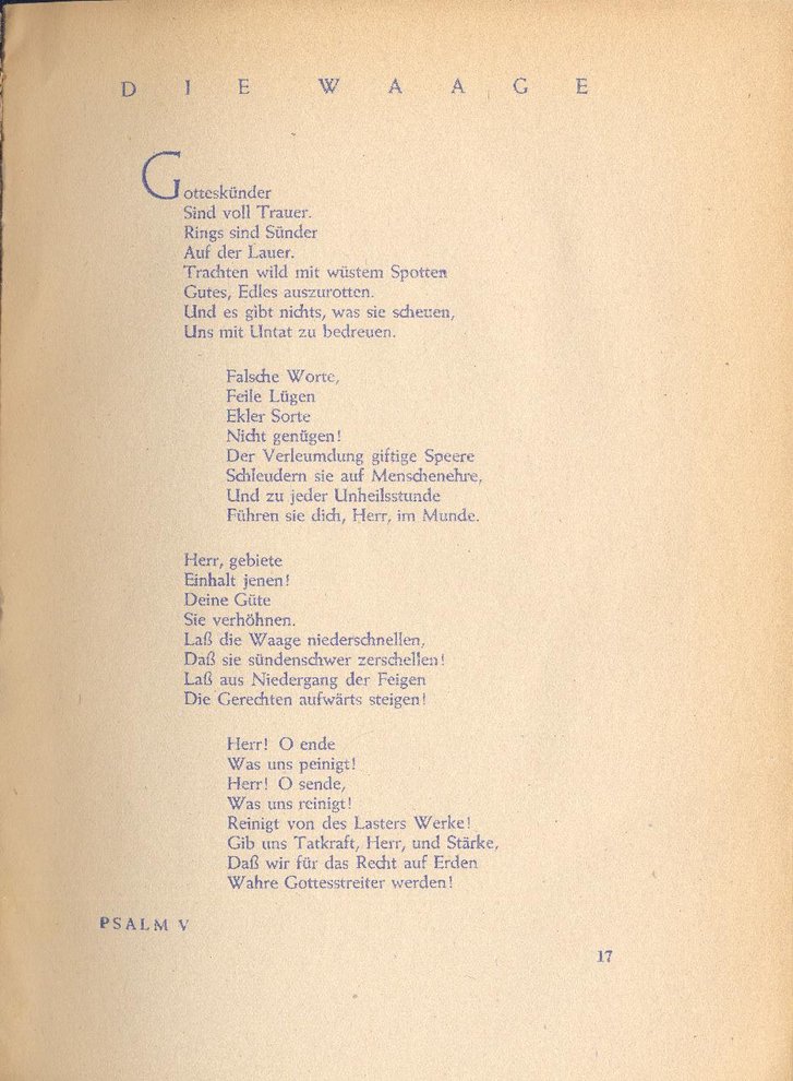 Fotografie: Psalmen von Erich Hopp, die er 1942 im Untergrund verfasst hat, veröffentlicht 1947 im Pontes-Verlag Berlin/Stuttgart