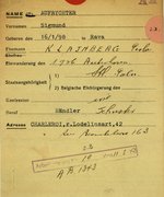 „Arbeitseinsatzbefehl“ für Sigmund Aufrychter für die Deportation am 11. August 1942 von Mechelen nach Auschwitz