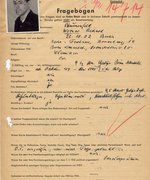 Fotografie: Antrag von Werner Blumenfeld auf Anerkennung als „Opfer des Faschismus“, um 1946
