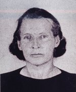 Prison photo of Marianne Golz from the Pankratz Gestapo prison, Prague, 1942.