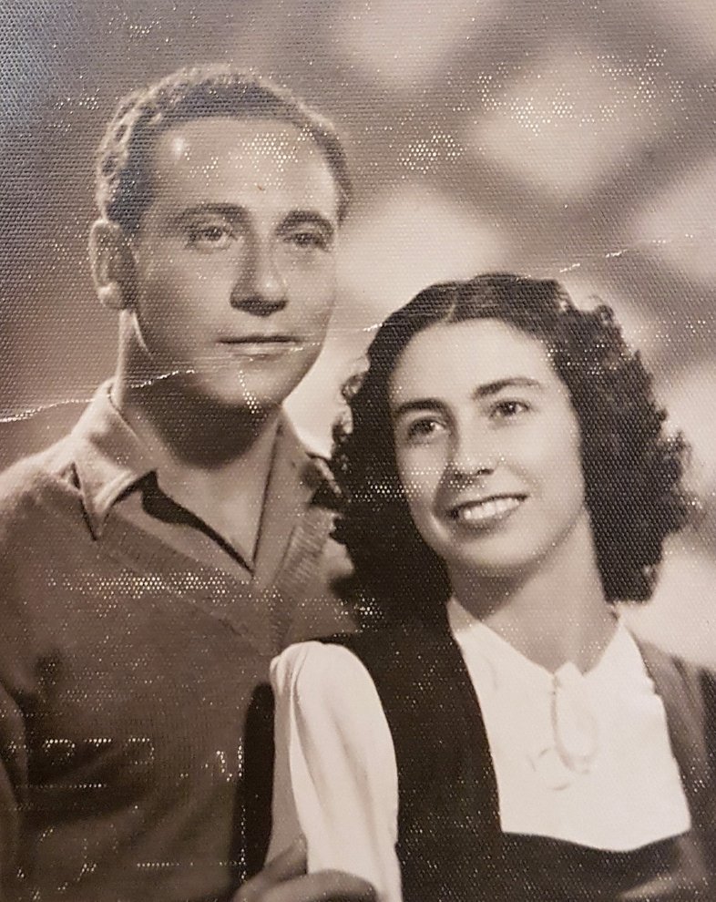 Fotografie: Verlobungsbild von Dora Bourla und Albertos Handalis, Thessaloniki, Ende der 1940er Jahre