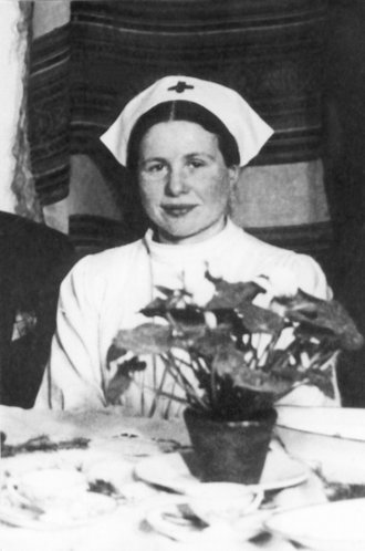Irena Sendler in her nurse’s uniform, Warsaw, ca. 1943.