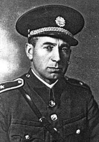 František Makovský in Czech police uniform, Theresienstadt, 1942.