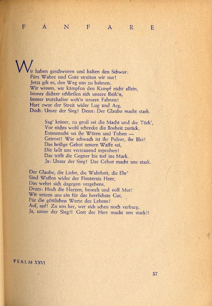 Fotografie: Psalmen von Erich Hopp, die er 1942 im Untergrund verfasst hat, veröffentlicht 1947 im Pontes-Verlag Berlin/Stuttgart