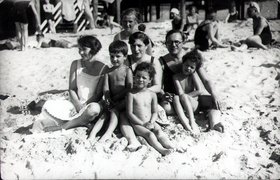 The Bernstein family on a beach, 1926.