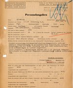 Fotografie: Personalangaben zum Aufnahmegesuch in den Verband der Opfer der Nürnberger Gesetze, 15. Oktober 1946
