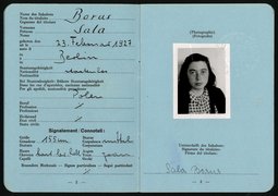 Schweizer Flüchtlingsausweis von Sonja (Sala) Borus, ausgestellt am 15. Januar 1944