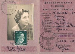 Postausweis für Ellen Rathé (auf den Tarnnamen Ruth Gehre), 1942