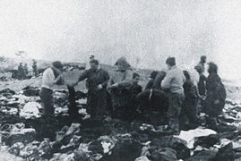 Liepāja Jews immediately before their shooting on Šķēde beach, December 15, 1941.