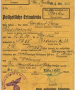 Permission to use the tram issued to Gertrud Raszkowski, May 1942.