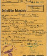 Fotografie: Erlaubnis zur Benutzung der Straßenbahn für Gertrud Raszkowski, Mai 1942