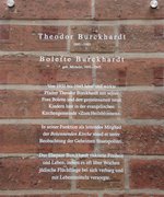 Plaque commemorating the Burckhardts (upper section), Berlin, 2010.