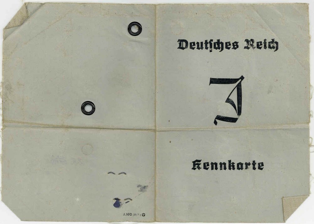 Fotografie: Käte Laskers Kennkarte mit aufgedrucktem „J“, 23. März 1939