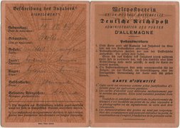 Postal identity card for Hildegard Grau, issued in the name of Leonhardt on June 20, 1942.