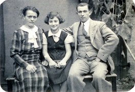 Fotografie: Michael Schedlbauer mit Frau Martha und Tochter, um 1933