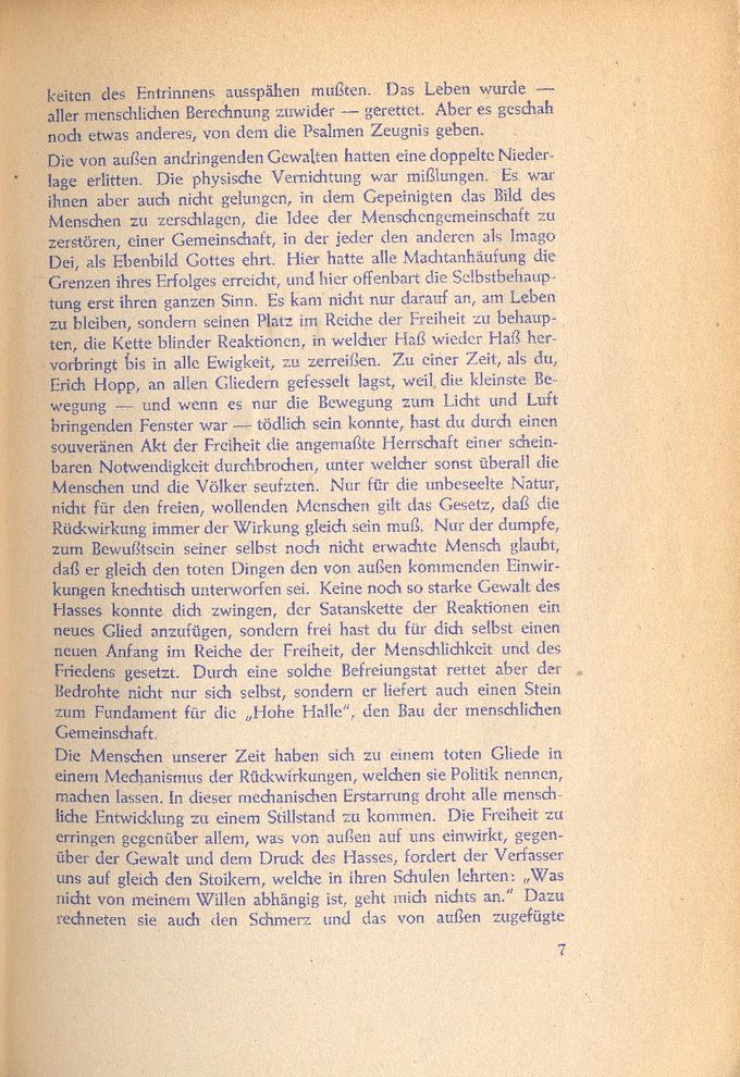 Fotografie: Psalmen von Erich Hopp, die er 1942 im Untergrund verfasst hat, veröffentlicht 1947 im Pontes-Verlag Berlin/Stuttgart