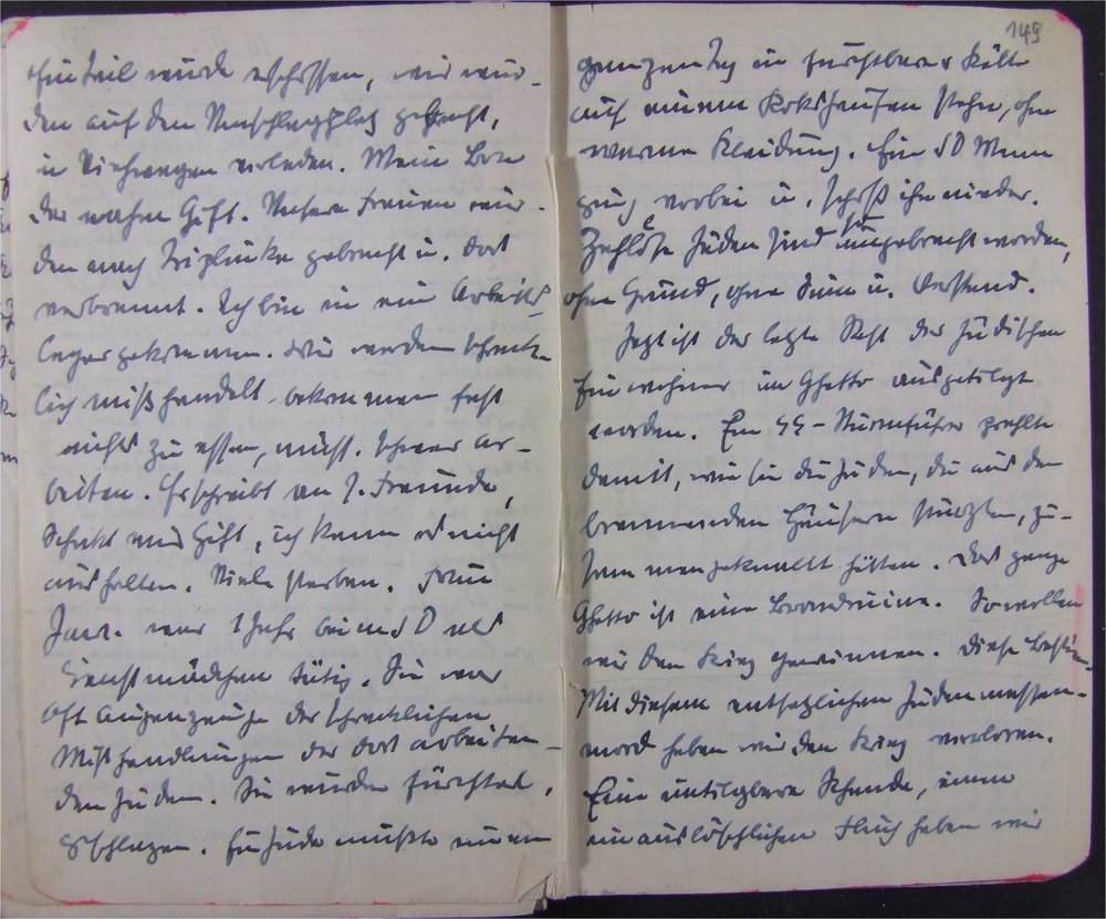 Fotografie: Tagebucheintrag von Wilm Hosenfeld, in dem er über die Ermordung von Jüdinnen und Juden berichtet, 16. Juni 1943