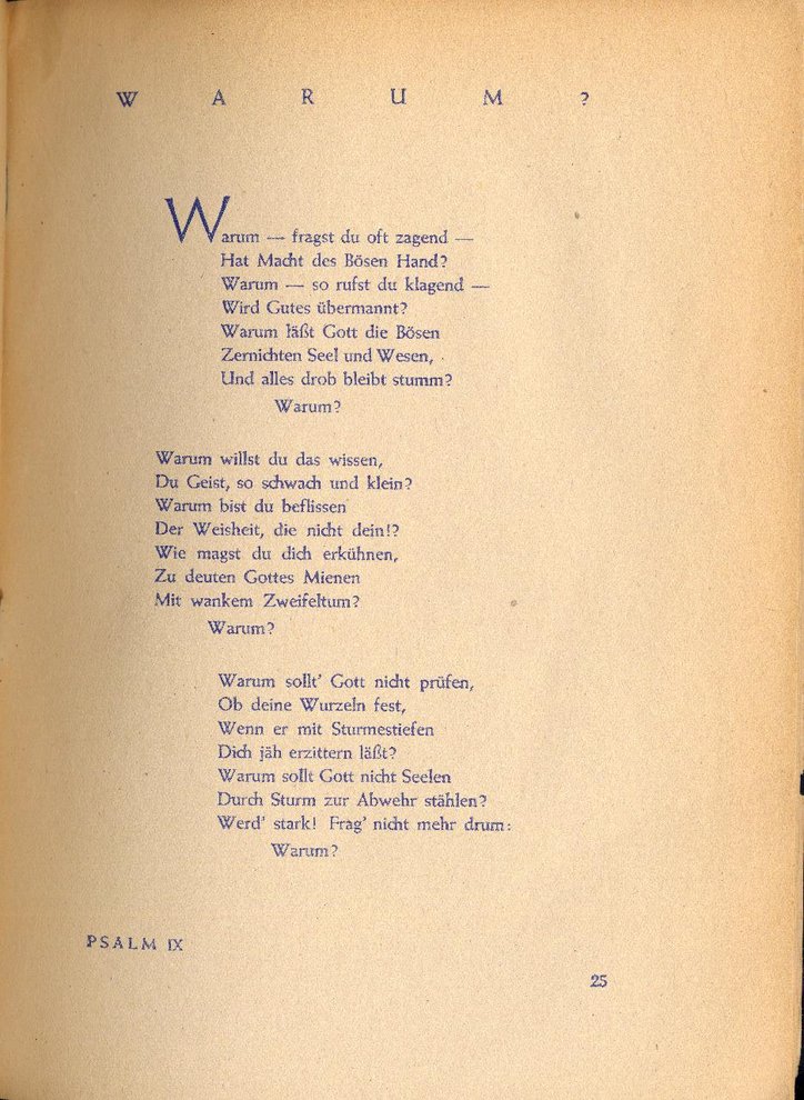 Fotografie: Psalmen von Erich Hopp, die er 1942 im Untergrund verfasst hat, veröffentlicht 1947 im Pontes-Verlag Berlin/Stuttgart