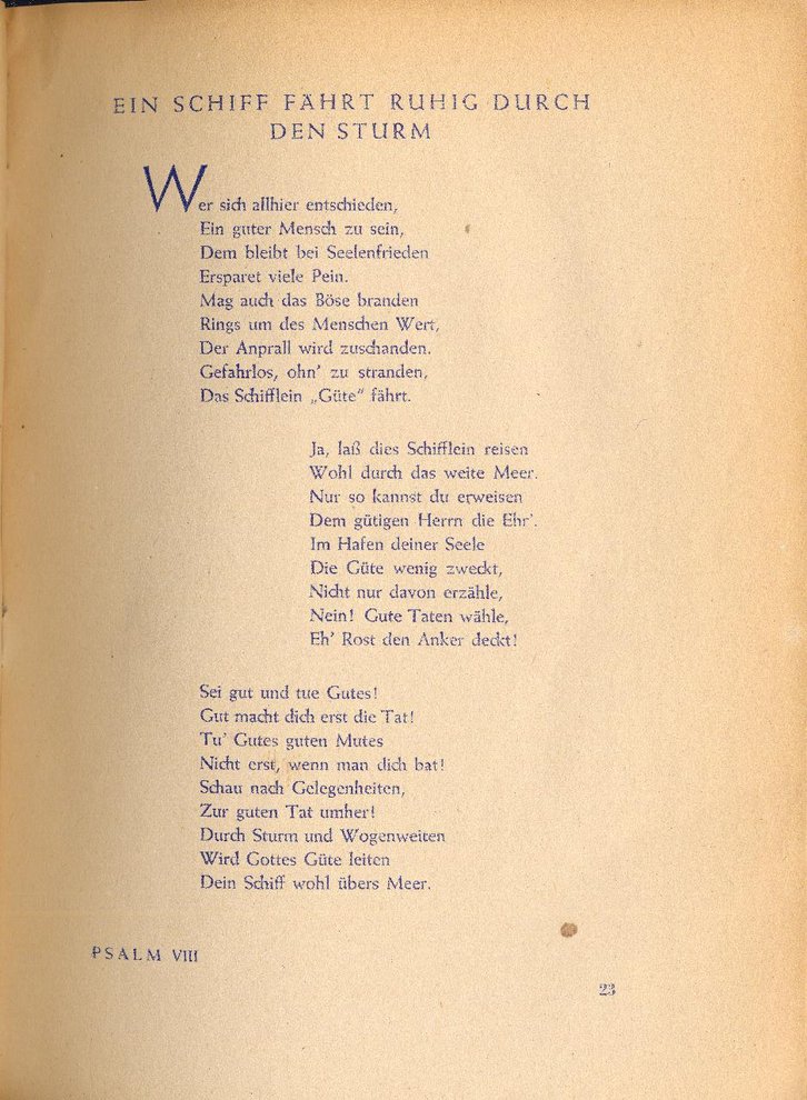 Fotografie: Psalmen von Erich Hopp, die er 1942 im Untergrund verfasst hat, veröffentlicht 1947 im Pontes-Verlag Berlin/Stuttgart