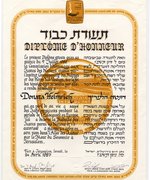 Fotografie: Yad Vashem-Ehrungsurkunde für Donata Helmrich, 1987