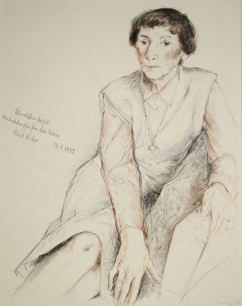 Fotografie: Rosel Bibo, Zeichnung von Monika Sieveking, 1987