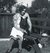 Fotografie: Agnes Normann mit Hund Boris, undatiert