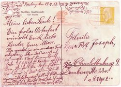 Photo: Postcard from Marie Burde to Rolf Joseph, 1962.