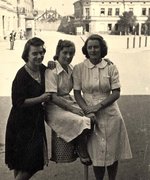 Helena Krywaniuk, Irena Droździkowska, and Aurelia Danek-Czort (left to right), Kraków, 1942.