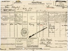 Police registration certificate for Lotte Basch with the survivor Alice Licht and her rescuer Otto Weidt in Berlin-Zehlendorf, issued December 1, 1945.