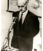 Fotografie: Adolf Berman als Zeuge im Prozess gegen Adolf Eichmann vor dem Bezirksgericht Jerusalem, 1967