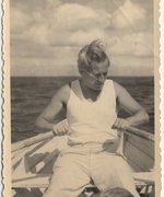 Siegfried Bibo rowing, 1957.