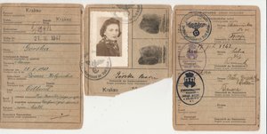 Miriam Hochberg’s forged identity papers, issued in the name of Maria Gόrska, Kraków, around 1940.
