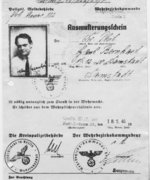Fotografie: Ausmusterungsschein von Hans Bernhard, Berlin, 18. Juli 1940