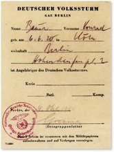 Forged “Volkssturm” certificate