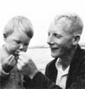 Chadwick with his son Charles, around 1939.