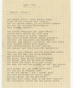 Fotografie: Gedicht „Zurück – Glück“ von Alice Licht an Otto Weidt, April 1945