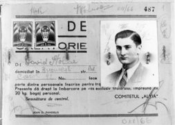 David Stoliars Ticket für die Überfahrt von der rumänischen Hafenstadt Konstanza nach Haifa (heute Israel), Bukarest 1941