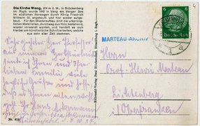 Postcard from Hans and Elsa Ackermann to the violinist Henri Marteau, Krummhübel, 1934.