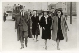Đina Beritić (2nd from right) and her son Tihomil (left), Zagreb 1942.