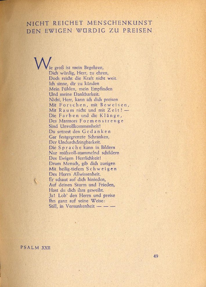 Fotografie: Psalmen von Erich Hopp, die er 1942 im Untergrund verfasst hat, veröffentlicht 1947 im Pontes-Verlag Berlin/Stuttgart